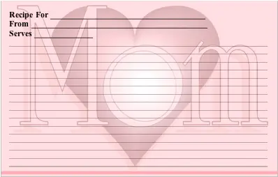 Mom recipe cards