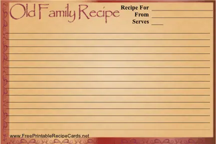 Old Family recipe cards