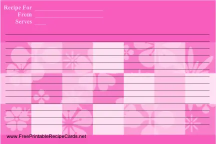 Pink Posies Recipe card recipe cards