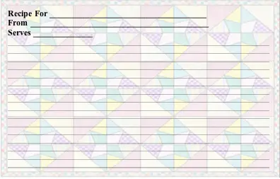 Quilt recipe cards