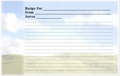 Sky recipe cards