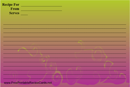 Swirls recipe cards