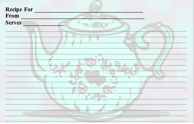 Teapot recipe cards