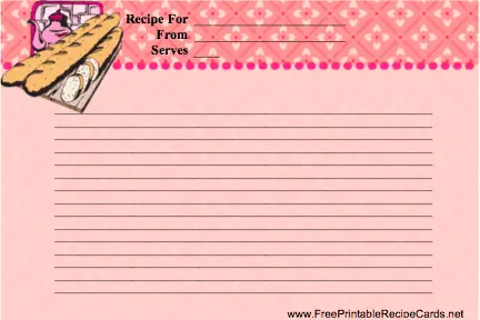 French Theme recipe cards