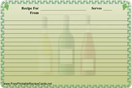 Wine recipe cards