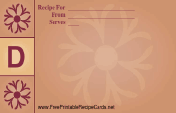 Monogram Recipe Card - D recipe card