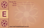 Monogram Recipe Card - E recipe card