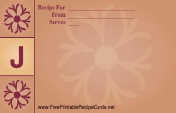 Monogram Recipe Card - J recipe card