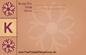 Monogram Recipe Card - K