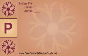 Monogram Recipe Card - P recipe card