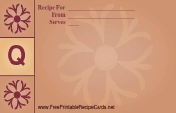 Monogram Recipe Card - Q recipe card