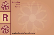 Monogram Recipe Card - R recipe card