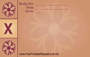 Monogram Recipe Card - X recipe card