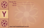Monogram Recipe Card - Y recipe card