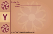 Monogram Recipe Card - Y