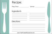 Inverted recipe card