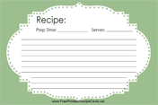 Vintage recipe card